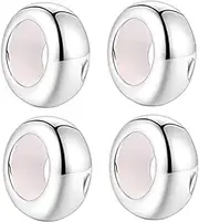 [LAMOONY] Clip Stopper Charms Sterling Silver Rondelle Spacer Bead Charm Stopper Charm for Pandora Charm Bracelets