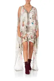 LONG SHEER OVERLAY DRESS JARDIN POSTCARDS