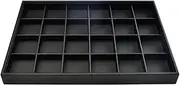 Woodten Leather Jewellery Tray Jewellery Dish Jewellery Display Tray for Rings Earrings Storage Tray Small tray（24 Grid）