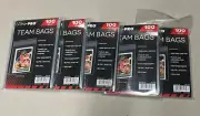 Lot of 500 Ultra PRO Resealable Team Bags 5 Packs of 100 Great for Toploaders