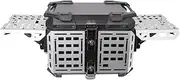 Motorcycle Back top Box case for 45L Motorbike Aluminium Alloy Multi-Functional Armoured Silver Tailgate Portable with Bottom Plate Electric Car Black Boot(Titanium)