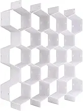 JIAKAI Honeycomb Drawer Organizer，Partition Bee Style Underwear Socks Bras Ties Belts Scarves Drawer Divider Cabinet Clapboard(White-8 pieces)