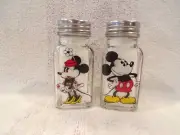 NEW Walt Disney MICKEY & MINNIE MOUSE Kitchen Glass Salt & Pepper Shakers
