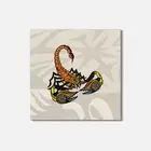 Scorpio Patterned Animal 4'' X 4'' Square Wooden Coaster