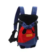 ANYWAGS Pet Carrier Red Dark Blue 3XL Denim Breathable Travel Backpack for Large 3XL Pets with Pockets for Carrying Supplies
