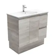 Fienza Rotondo Edge 900 Vanity on Kickboard Industrial Grey ROT90XKR