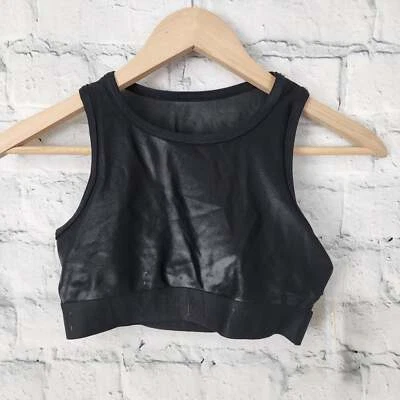Eleven power house Sports Bra Sz S black forest star active sheer back A20C