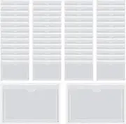 50Pcs Self-Adhesive Index Card Pockets,Clear Label,Shelf Tag,Top Open Plastic Drawers File Cabinet Storage Bins Label Holder for office,kitchen and other small items,Protecting Your Index Cards 6X10cm