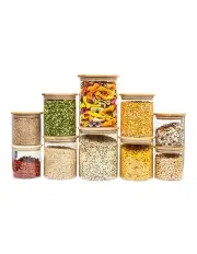 [Little Label Co] Bamboo Small Pack Glass Jars in Natural