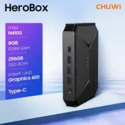 CHUWI HeroBox Windows 11 MINI PC Desktop Computer Intel N100 Quad Core 8G 256G