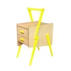6IXTY Swing Scandinavian Bedside Nightstand Side End Lamp Table - Yellow