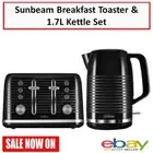 Sunbeam Breakfast Pack 4 Slice Bread Toaster Toast Maker AND 1.7L Kettle Water