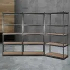 3 PCS Warehouse Shelving Unit 5 Tier Garage Storage Rack Adjustable Shelf Height