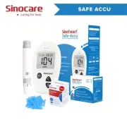 Sinocare Safe-Accu Glucose Monitoring System kit meter free Strips 50+Lancets 50