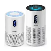 2 PACK MOOKA B-D02L + B-D03 Air Purifiers for Home Large Room，H13 True HE