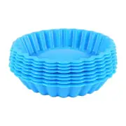 8 Pcs Silicone Cake Pans, Non-Stick Round Pie Moulds, Round Fluted Flan1824