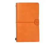 Traveler Journal Diary Loose-leaf Notebook Pen Holder Record Book Stationery-M Orange