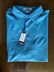 NWT MEN'S STRAIGHT DOWN ALBATROSS POLO, SIZE: L, COLOR: LIGHT BLUE (M19)