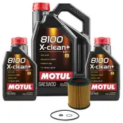 7L Motul 8100 X-CLEAN+ 5W30 Wix Filter Motor Oil Change Kit For BMW LL-04 API SN (for: BMW)