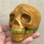 430g Natural Mookite Jasper Skull Quartz Crystal Carved Skull Healing XK1366