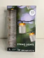 Ashland String Lights Mason Jars 10 ct 5.6 ft. NEW
