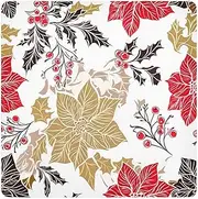 ODAWA Magic Wrap Cloth 17.7 In, Poinsettia Flowers Magic Flexible Folding Self-Stick Makeup Bag, Easy-Storage Magic Cloths for Camera