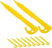 Parliky 10pcs Heavy Duty Plastic Tent Pegs for Outdoor Camping Versatile Ground Stakes with Serrated Edges for Tents Tarps and Sunshades Reliable Support and Spare Stakes Included