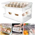 Egg Holder for Refrigerator 2-Layer 24 Storage Container Rolling Storage Box ◐