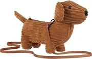 [Apricot Lamb] Dachshund Dog Plush Shoulder Bag for Kids, Teen Girls Boys, Fashion Handbags, 13 Inches