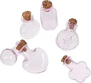 NOLITOY 6pcs Glass Mini Bottles Wish Bottles Mini Storage Jars Glass Drift for Boys and Girls Travel