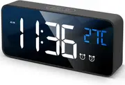 Digital Alarm Clock with Large Led Temperature Display 8808-Black