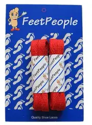 FeetPeople Flat Laces, 2 Pair Pack, 27 - 72 inches, RED