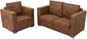 Generic Sofa Set 2 Pieces Artificial Suede Leather