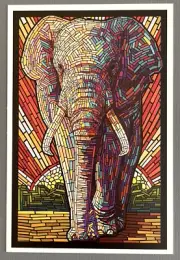 Elephant Paper Mosaic - Lantern Press Postcard