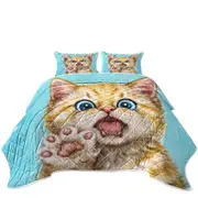 Art Drawing Cats Beautiful Ginger Kitten Coverlet