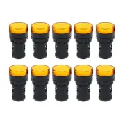 Indicator Light AC/DC 110V 20mA LED Flush Panel Mount Yellow 10 Pcs