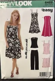 New Look 6468 Sewing Pattern Misses dress, pants, top, shorts Sizes 6-16 Uncut