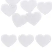 8Pcs Iron on Heart Patches Sew on Heart Embroidered Patches, 40mm White