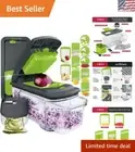Versatile 6 in 1 Food Chopper & Mandoline Slicer - Safe and Dishwasher Safe
