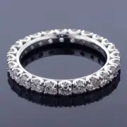 2.40 CT Diamond Eternity Wedding Band in Fishtail 18k White Gold Setting NEW