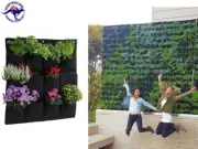 Green Wall Flower Grass Plant Pot Garden Bag Container Home Shop Office Decor