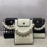 📍CHILLING BUBBLE | CHARLES&KEITH 珍珠手提斜背菱格紋手機包 新加坡品牌代購 白色 黑色