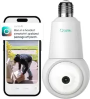 2K Light Bulb Security Cameras Wireless Outdoor Indoor, 360° Pan Tilt, Color ...
