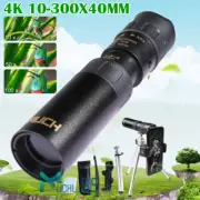 Day/Night Military Telescope 4K 10-300X40mm Zoom HD Monocular Mobile Telescope