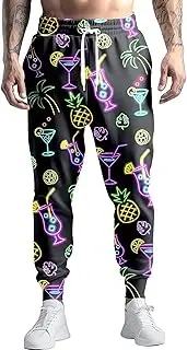 [KARAZZO] 80s 90s Mens Joggers Pants Sports Funny Workout Running Printed Retro Sweatpants Casual Track Pants with Pockets