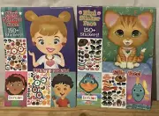 Lot of 2 NEW Benson Mini Sticker Face 150+ Stickers! Silly Pets & Funny Friends