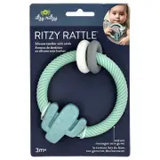 itzy ritzy, Ritzy Rattle®, Silicone Teether with Rattle, 3+ Months, Cactus, 1 Teether