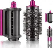 Anti-flying Nozzle + Round Volumizing Brush For Dyson For Airwrap Styler HS01/HS05 970750-01 969489-01, Smoothing Dryer Attachment for Dyson Airwarp