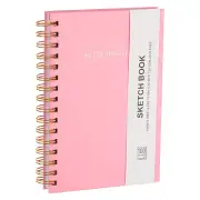 8.6x5.6" Hardcover Spiral Sketchbook, 100 Sheets 110GSM/70lb, Pink