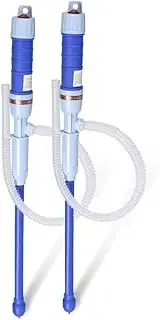 AIMALL 2PCS Electric Siphon Pump for Liquid Transfer, Oil Water Battery Gas Hand Pipe Pump, 22.8-Inch Blue Fishbowl Pump with Easy Operation Design